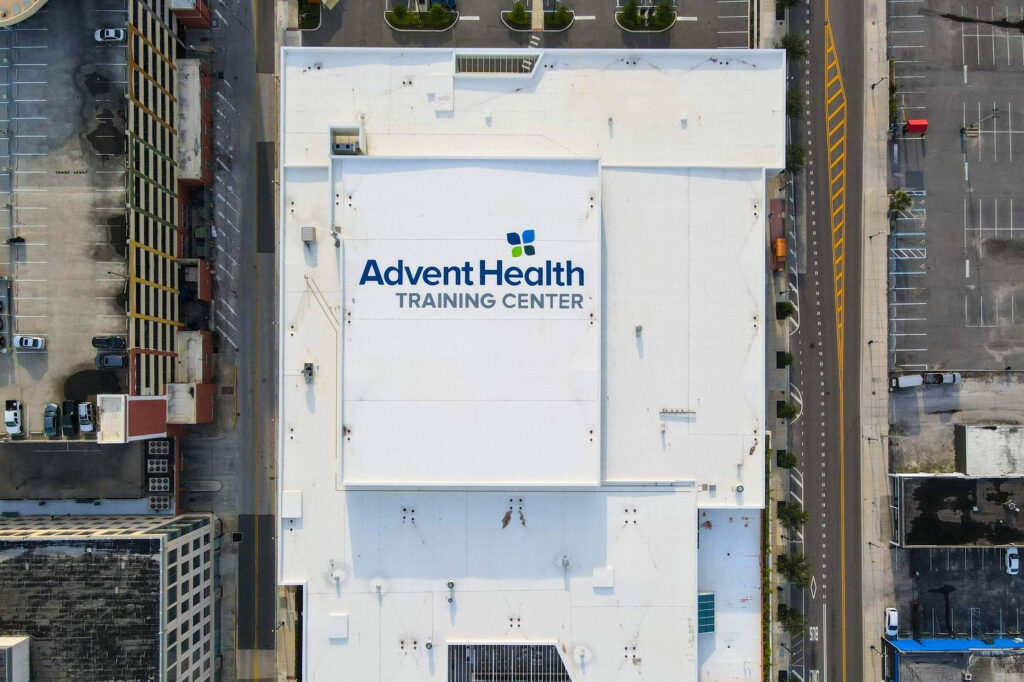 Advent Health Training Center Roof Logos